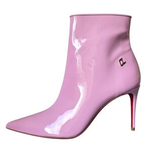 Christian Louboutin Sporty Kate Booty 85 Pinkador Patent Ankle Boots 36.5